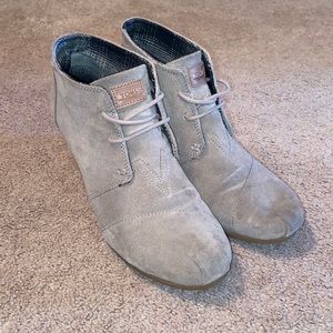 Toms Beige Wedge Bootie
